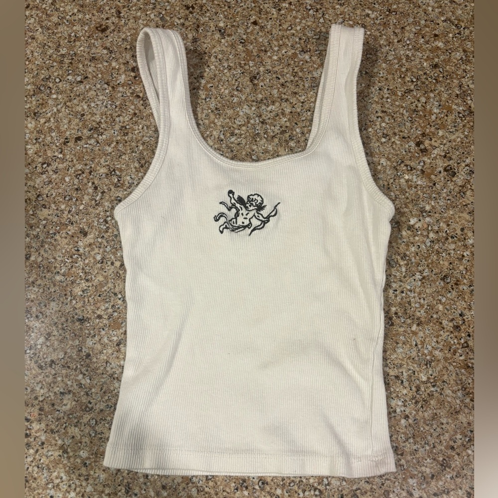 Angle White Tank Top